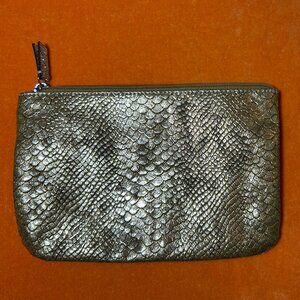 Womens evening gold scale mini handbag/clutch with zipper
